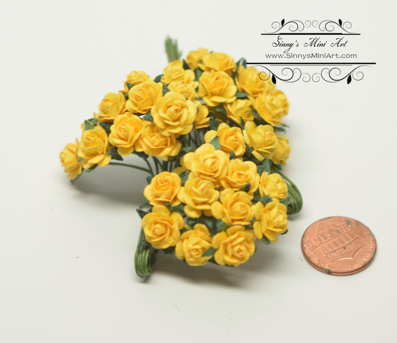 1/12 Scale Dollhouse Miniature Flowers 10pcs Roses, Micro