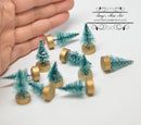 1:12 Dollhouse Miniature Lin Tree with Snow Christmas 12 PC AZ M6015S