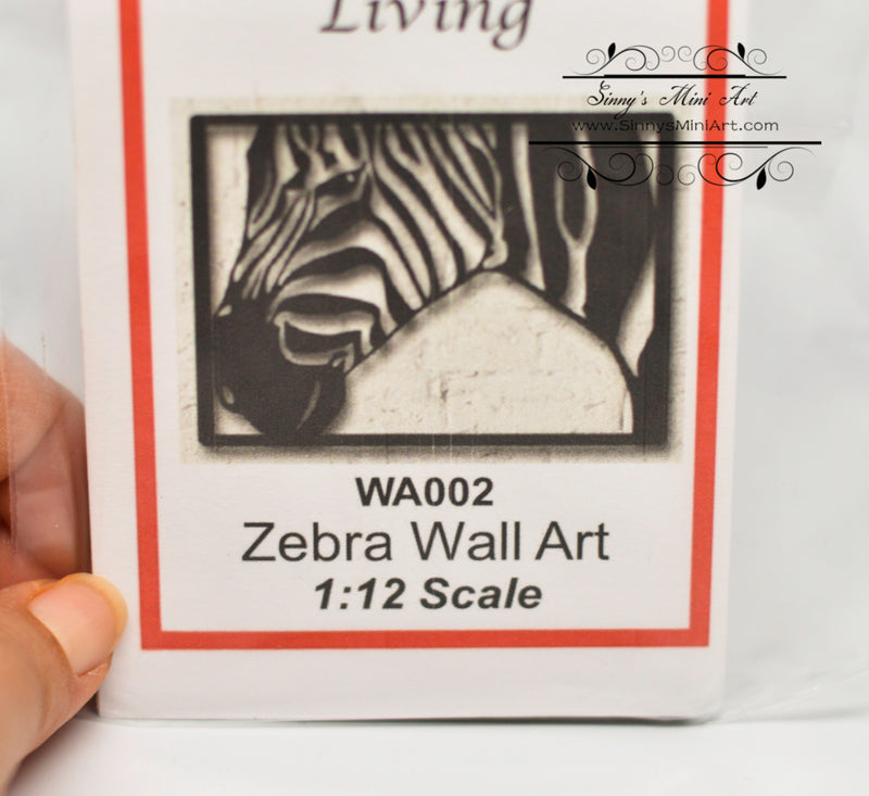 1:12 Dollhouse Miniature Zebra Wall Art AAM WA002
