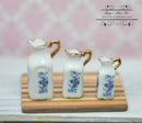 1:12 Dollhouse Miniature Blue Onion - 3 Pitchers RP 1.326/5