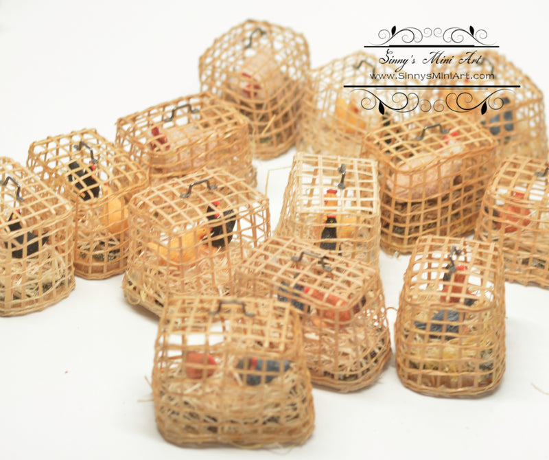 1:12 Dollhouse Miniature Chicken in Cage RP 001