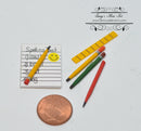 1:12 Dollhouse Miniature Notebook Pencils Ruler Set 6 PC AZ B0272