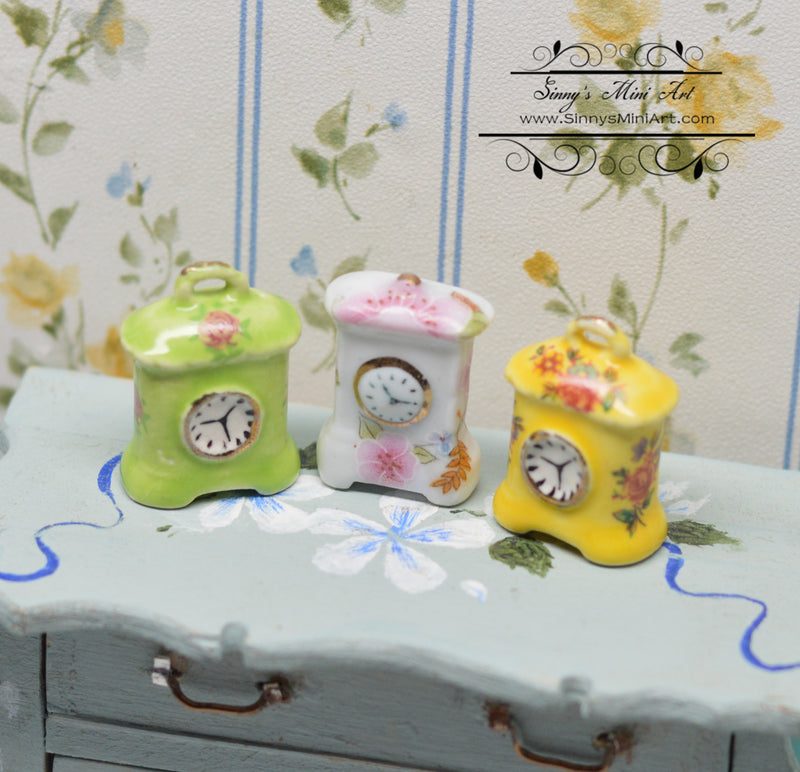 Dollhouse Miniature Ceramic Ceramic Clock Set/Home Decor D145