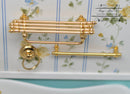 1:12 Dollhouse Miniature Bathroom Wall Shelf / Towel Rack Set,  Golden RP 1.672/6