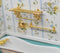 1:12 Dollhouse Miniature Bathroom Wall Shelf / Towel Rack Set,  Golden RP 1.672/6