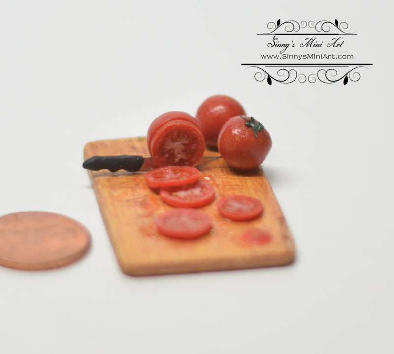 1:12 Dollhouse Miniature Cutting Tomato QTD 2