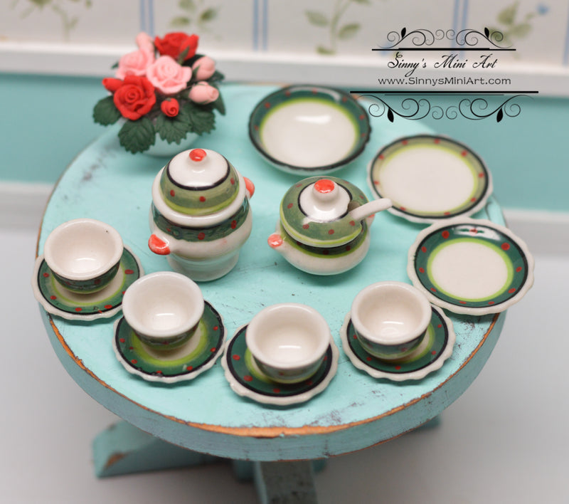 1:12 Dollhouse Miniature Ceramic Dining Set/Home Decor D146
