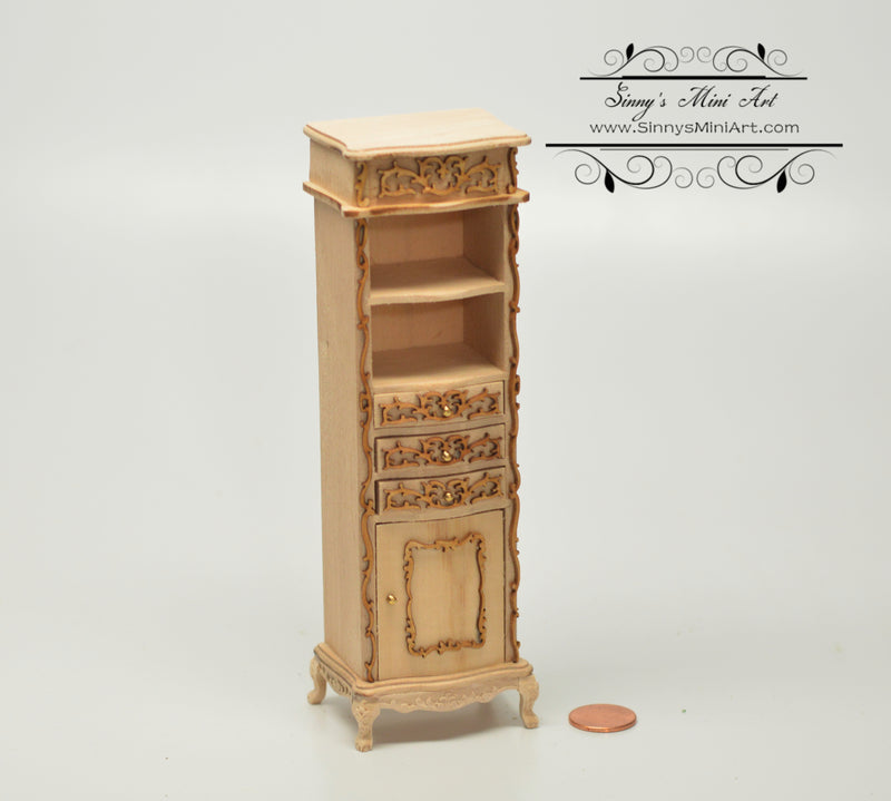 1:12 Dollhouse Unpainted Cabinet/Unfinished Furniture VM 1702