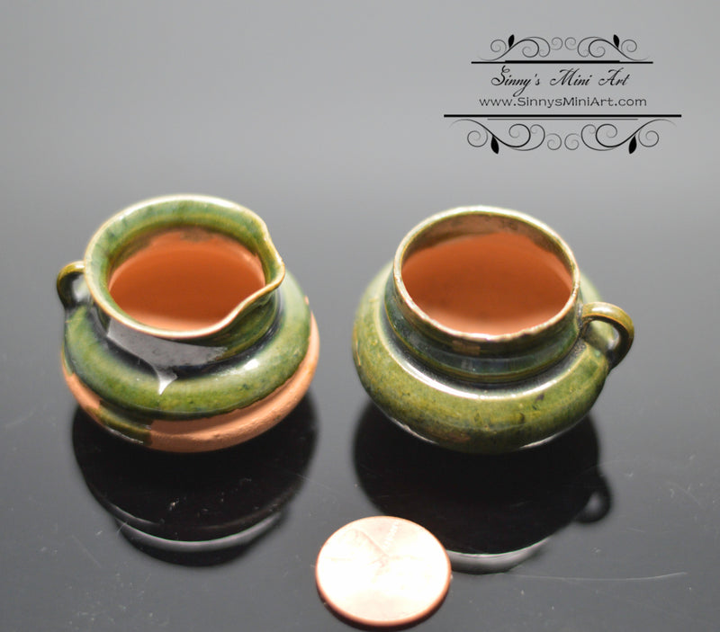 1:6 Miniature Antique Pottery/ Pair 12.5 Y