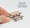 1:48 Dollhouse Miniature Picnic Table Kit/ Quarter Inch Scale Table SMA Q001