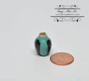 1:12 Dollhouse Miniature Turquoise/Silver Vase BD J071