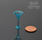 1:12 Dollhouse Miniature Turquoise Glass Vase BD HB340