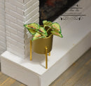 1: 12 Dollhouse Miniature Modern Metal Plant Pot with Stand A123