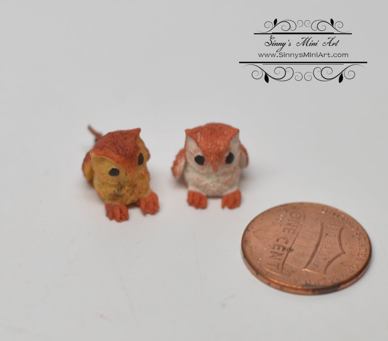 DIS 1:12 Dollhouse Miniature Set of 2 Owls BD MF027