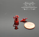1:12 Dollhouse Miniature Red Glass Cruet with Stopper BD HB130