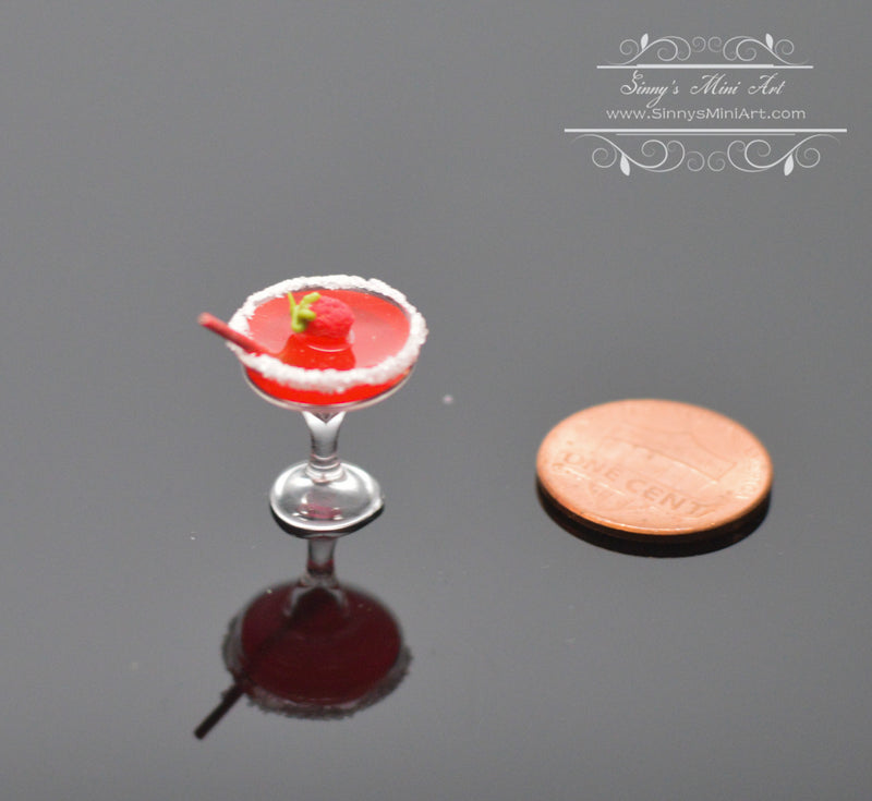 1:12 Dollhouse Miniature Strawberry Margarita Drink Alcohol BD F349