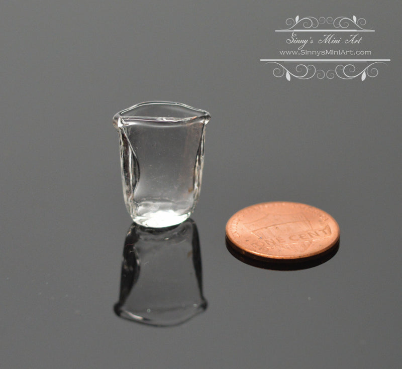 1:12 Dollhouse Miniature Glass Crimped Oval Vase BD HB076