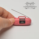 1:12 Dollhouse Miniature Ghetto Blaster 'Bright Pink' DMUK M33BP