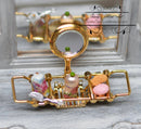 1:12 Dollhouse Miniature Brass Bathtub Rack with Mirror RP 1.673/6