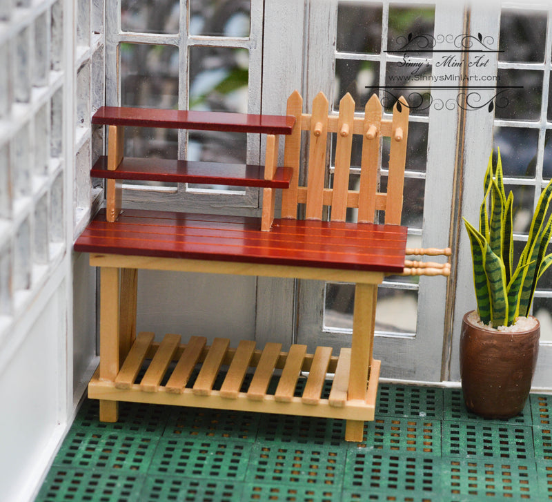 1:12 Dollhouse Miniature Garden Workbench/Miniature Garden AZ T5986