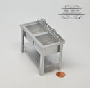 1:12 Dollhouse Miniature Double Commercial Sink DMUK M245