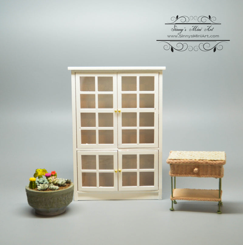 1:12 Dollhouse Miniature Cabinet with Windows/ Miniature Furniture E2