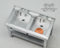 1:12 Dollhouse Miniature Double Commercial Sink DMUK M245