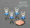 1:12 Dollhouse Miniature Goblet/ Mini Glasses (4 PC) /Miniature Cup A12-A