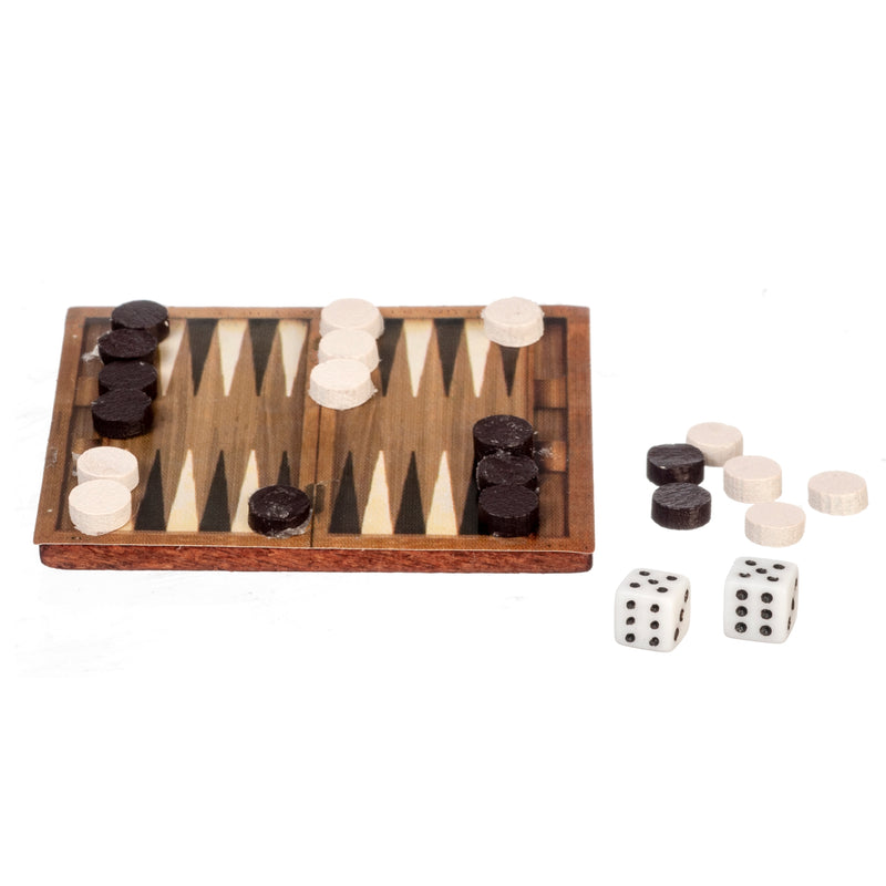 1:12 Dollhouse Miniature Wooden Backgammom Set/23 AZ G8532