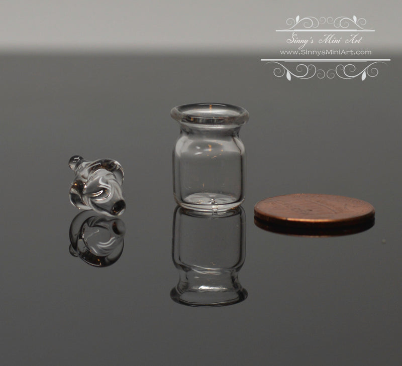 1:12 Dollhouse Miniature Glass Jar with Lid / Miniature Kitchen BD HB331-B