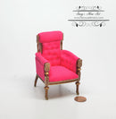 1:12 Dollhouse Miniature French Armchair/Hot Pink AZ jj05041wnpc
