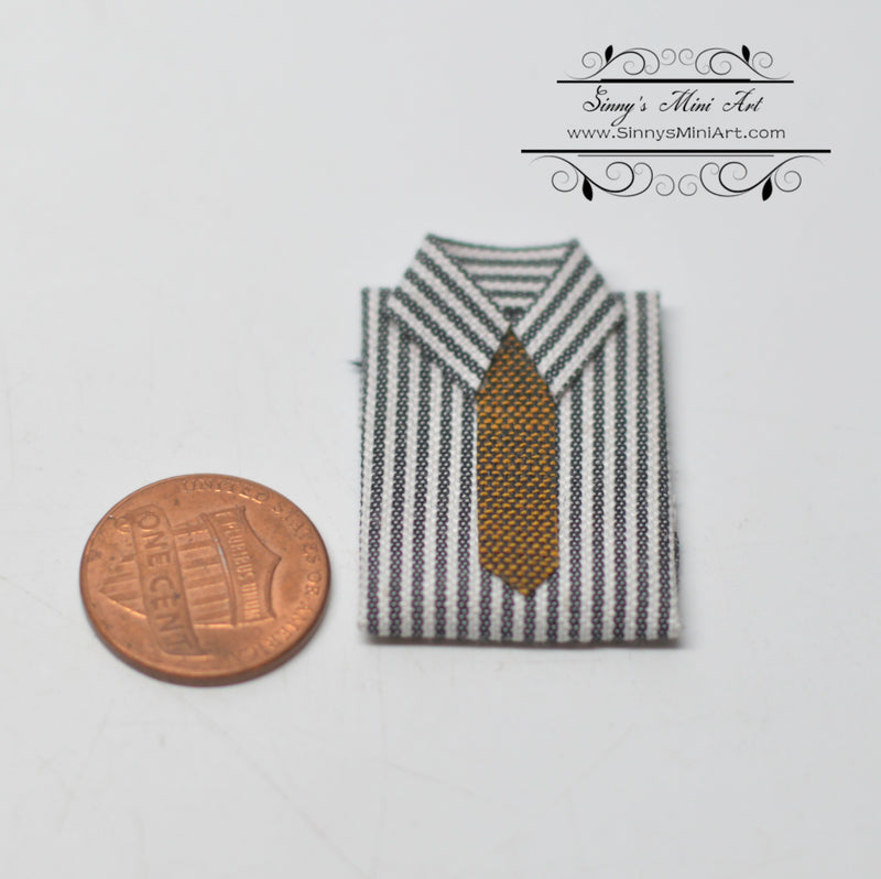 1:12 Dollhouse Miniature Shirt and Tie AZ B1553-W
