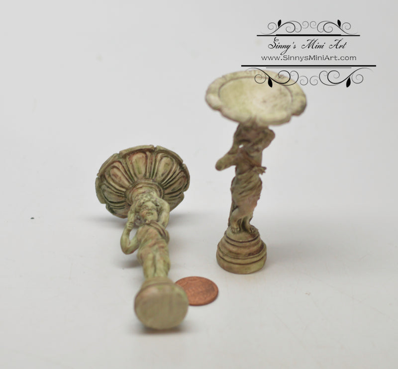 DIS 1:12 Dollhouse Miniature Cherub Bird Bath/2pc AZ A4264GN