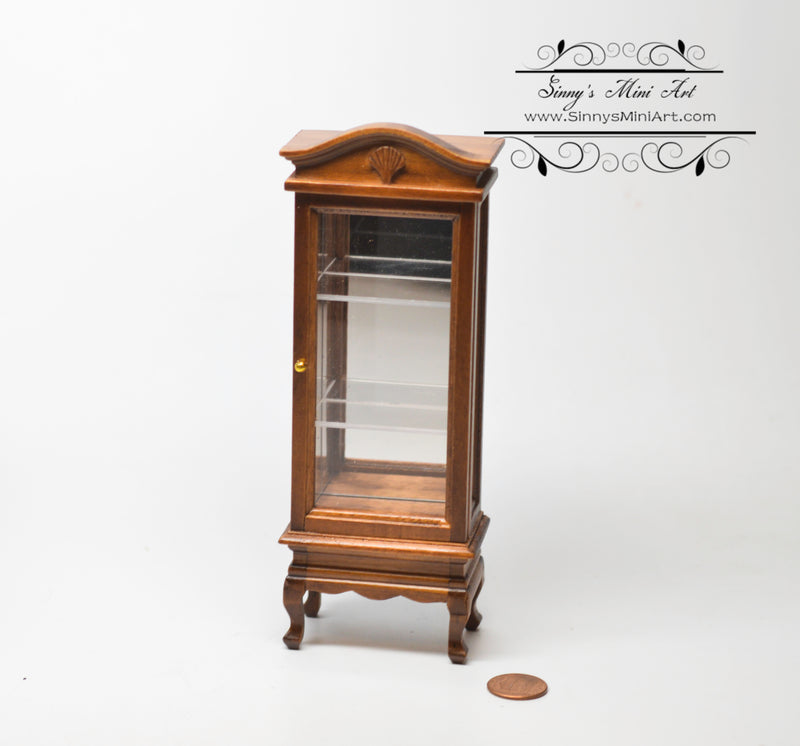 1:12 Dollhouse Miniature Display Cabinet Walnut AZ T6304