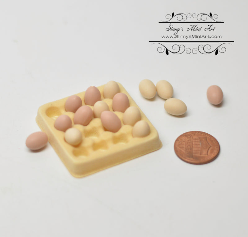 1:6 Dollhouse Miniature Eggs in Carton AZ G8270