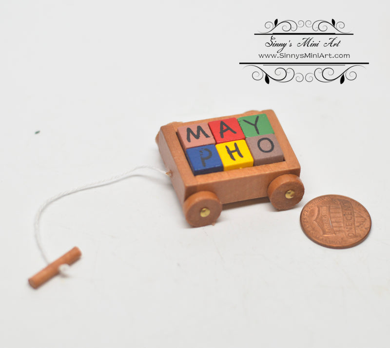 1:12 Dollhouse Miniature Wagon With Blocks/Miniature Toy AZ T8469