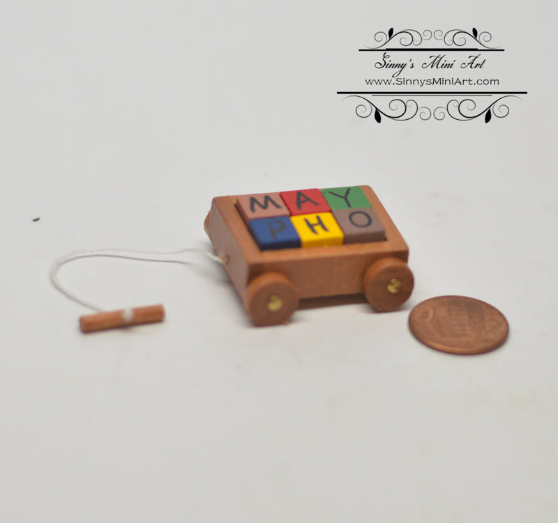 1: 12 Dollhouse Miniature Wagon With Blocks/Miniature Toy AZ T8469