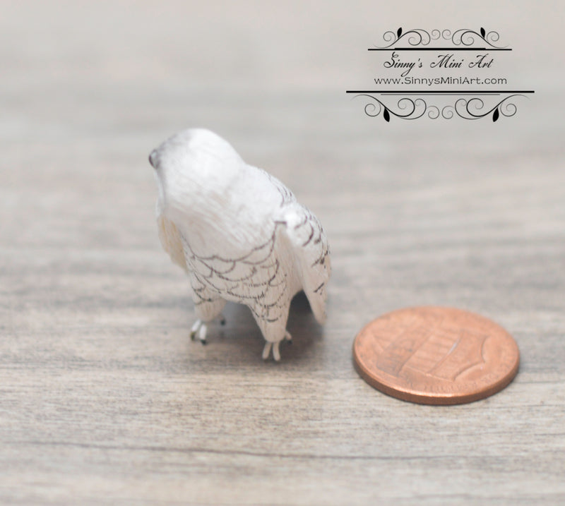1:12 Dollhouse Miniature Snowy Owl/ Miniature Birds AZ EPMC130