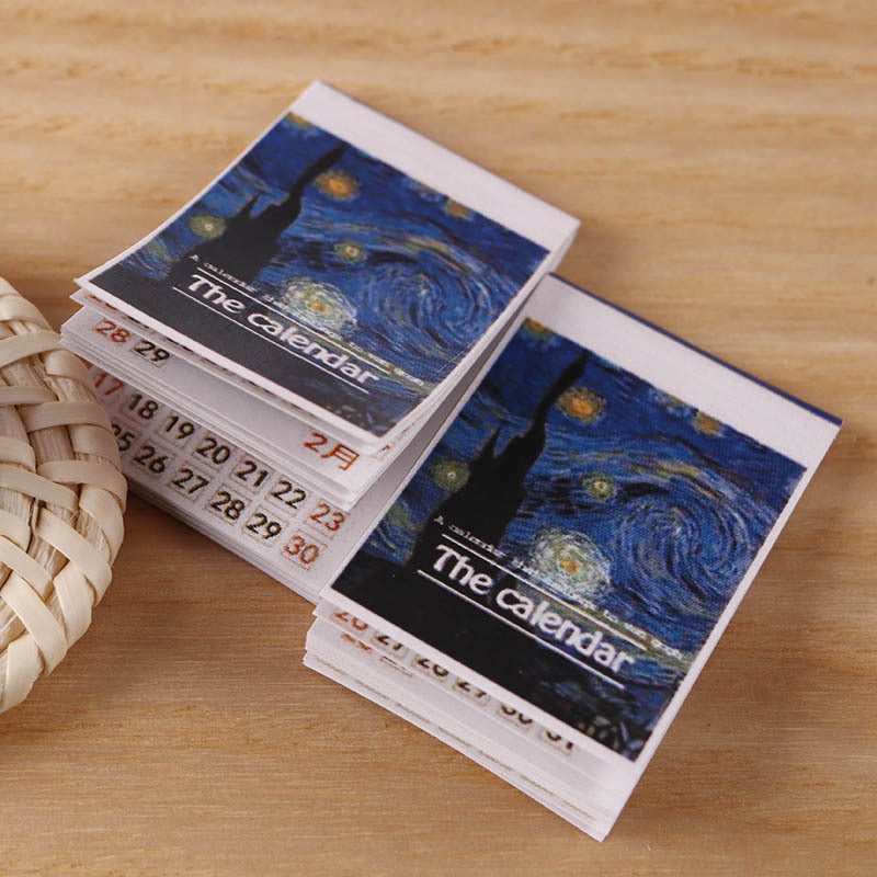 1:12 Dollhouse Miniature Van Gogh Calendar H90