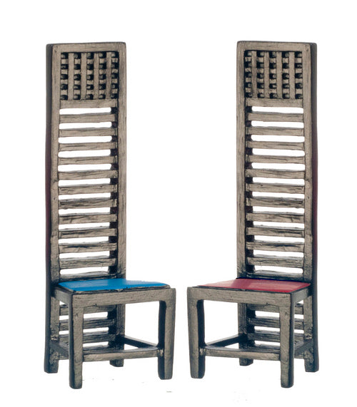 1:12 Dollhouse Miniature Tall Back Chair 2/Furniture AZ S8018