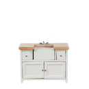 Clearance 1:12 Rs Sm Kitchen Sink/Wh/Oak/ Miniature Kitchen Furniture AZ T2613