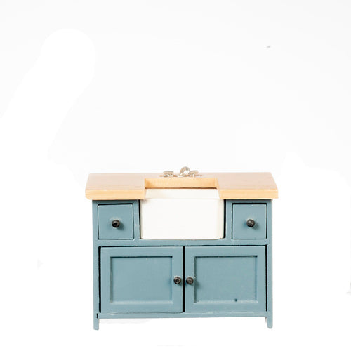 1:12 Rs Sm Kitchen Sink Blue Oak/ Miniature Kitchen Furniture AZ T2615