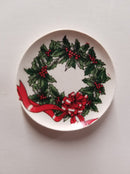 1:12 Dollhouse Miniature Christmas Wreath w/ Bow Dish BB CDD588