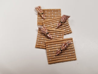 1:12 Dollhouse Miniature Bamboo Place Mat with Napkin Set - Light Natural BB CER5BB