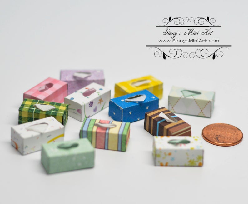 1:12 Dollhouse Miniature Tissue Box 12 pc/ Miniatures AZ SH0020