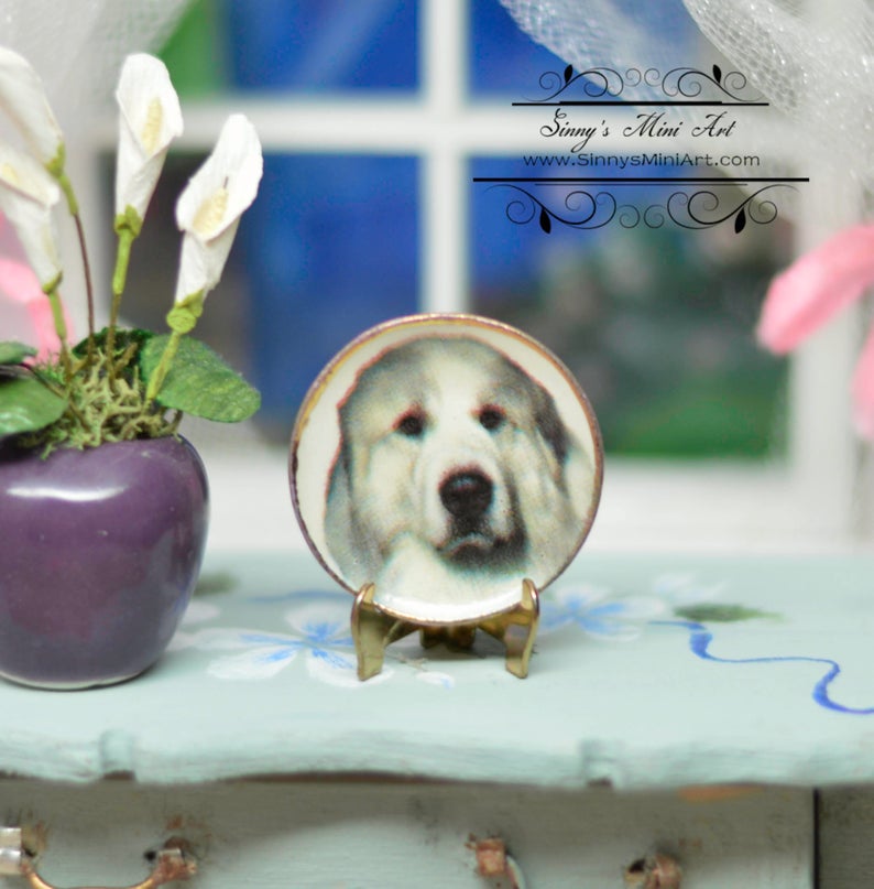 1:12 Dollhouse Miniature Dog Plate/ Miniature Decorative Plate BB CDD501-2