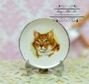 1:12 Dollhouse Miniature Decorative Cat Plate / Gray Cat BB CDD-0-3