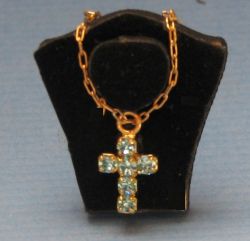 1:12 Dollhouse Miniature Cross Necklace on a Stand Kit/ Jewelry DI JK024