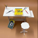 1:12 Dollhouse Artist Desk and Stool Kit DI DF185