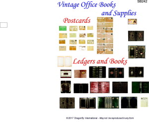1:12 Dollhouse Miniature Vintage Office Supplies and Books DI SB242